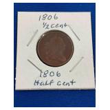 LOT 1539 1806 1/2CENT CAPPED BUST