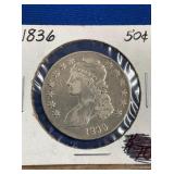 LOT 1558 1836 50C CAPPED BUST