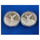 LOT 1589 (2) 1/2OZ SILVER CAMEO LIBERTAD