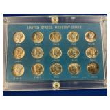 LOT 1591 US MERCURY SILVER DIMES 1941-45