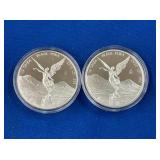 LOT 1625 (2) 1/2 OZ CAMEO LIBERTADS