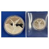 LOT 1646 1/2 OZ, 1/10 OZ SILVER LIBERTAD