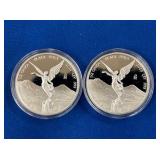LOT 1651 (2) 1/2OZ SILVER CAMEO LIBERTAD