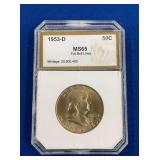 LOT 1654 1953D MS65 50C FRANKLIN