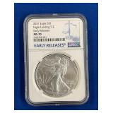 LOT 1710 2021 MS70 SILVER EAGLE