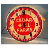 17IN LIGHTED CEDAR HILL FARMS CLOCK