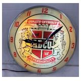 15IN DOUBLE BUBBLE ADCO LIGHTUP CLOCK