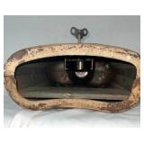 BOTTOM VIEW KEY WIND WHISKEY CLOCK