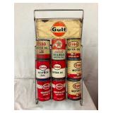 GULF STATION OIL RACK W/ CANS