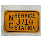 ORG. NC SERVICE STATION TAG 3714 