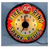 EMB. LEXAN AC SPARK PLUGS LIGHTED CLOCK 