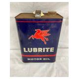 2G. MOBIL LUBRITE MOTOR OIL CAN 
