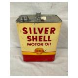 2G. SILVER SHELL MOTOR OIL CAN 