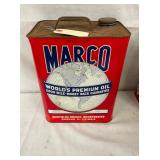 2G. MARCO MOTOR OIL CAN W/WORLD GLOBE