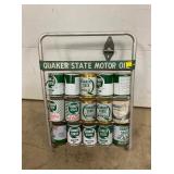 QUAKER STATE OIL RACK W/CANS 