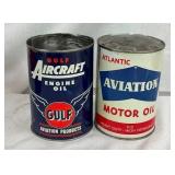 1QT. GULF AIRCRAFT AND AVIATION OIL CANS