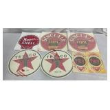 VARIOUS TEXACO,STANDARD,SHELL DECALS