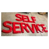 RED LEXAN SELF SERVICE LETTER SIGN