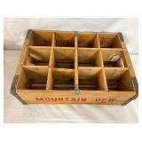WOODEN MT. DEW 12 BOTTLE CRATE