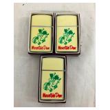 LOT OF 3  NOS MT. DEW/PEPSI LIGHTERS