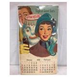 1958 COKE CALENDAR W/ SNOWMAN