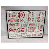 FRAMED COKE DECALS 26X20