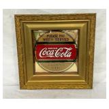 18IN GLASS COKE FRAMED "PLEASE PAY"