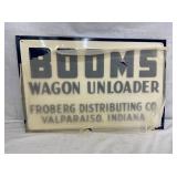 NOS EMB. BOOMS WAGON UNLOADER SIGN