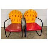 (2) SHELL BACK METAL CHAIRS