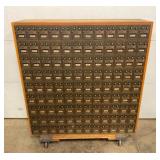 108 DOOR POSTAL CABINET W/BRASS FRONTS