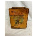 DRAKE & CO. WOODEN TOBACCO BOX 7X8