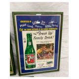 FRAMED 7UP PAPER ADS