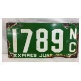 PORC. 1915 NC LIC. TAG