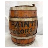 EARLY WOODEN 10G. PAINTS COLORS BARREL