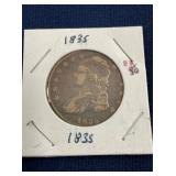 LOT 533 1835 50C CAPPED BUST