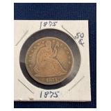 LOT 537 1875 50C. SEATED LIBERTY