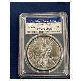 LOT 5602020W MS70 SILVER EAGLE