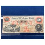 $50 FARMERS EXCHANGE 1800S NOTE 