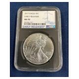 LOT 587 2017 MS70 SILVER EAGLE