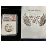 LOT 606 2021P PF70 SILVER WINGED VICTORY