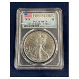 LOT 633 2021 MS70 SILVER EAGLE TYPE 2