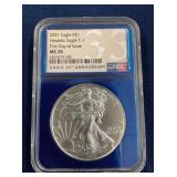 LOT 635 2021 MS70 SILVER EAGLE