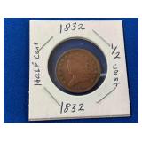 LOT 681 1832 HALF CENT