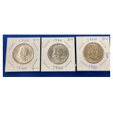 LOT 687 (3) 1960 FRANKLIN HALVES