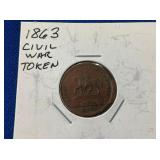 LOT 695 1863 CIVIL WAR TOKEN