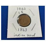 LOT 696 1863 INDIAN HEAD PENNY