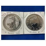 LOT 703 (2) 2023 1 OZ SILVER