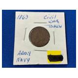 lOT 712 1863 CIVIL WAR TOKEN
