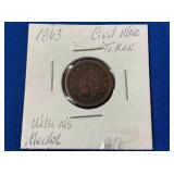 LOT 714 1863 CIVIL WAR TOKEN