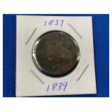 LOT 721 1839 1C TYPE COIN